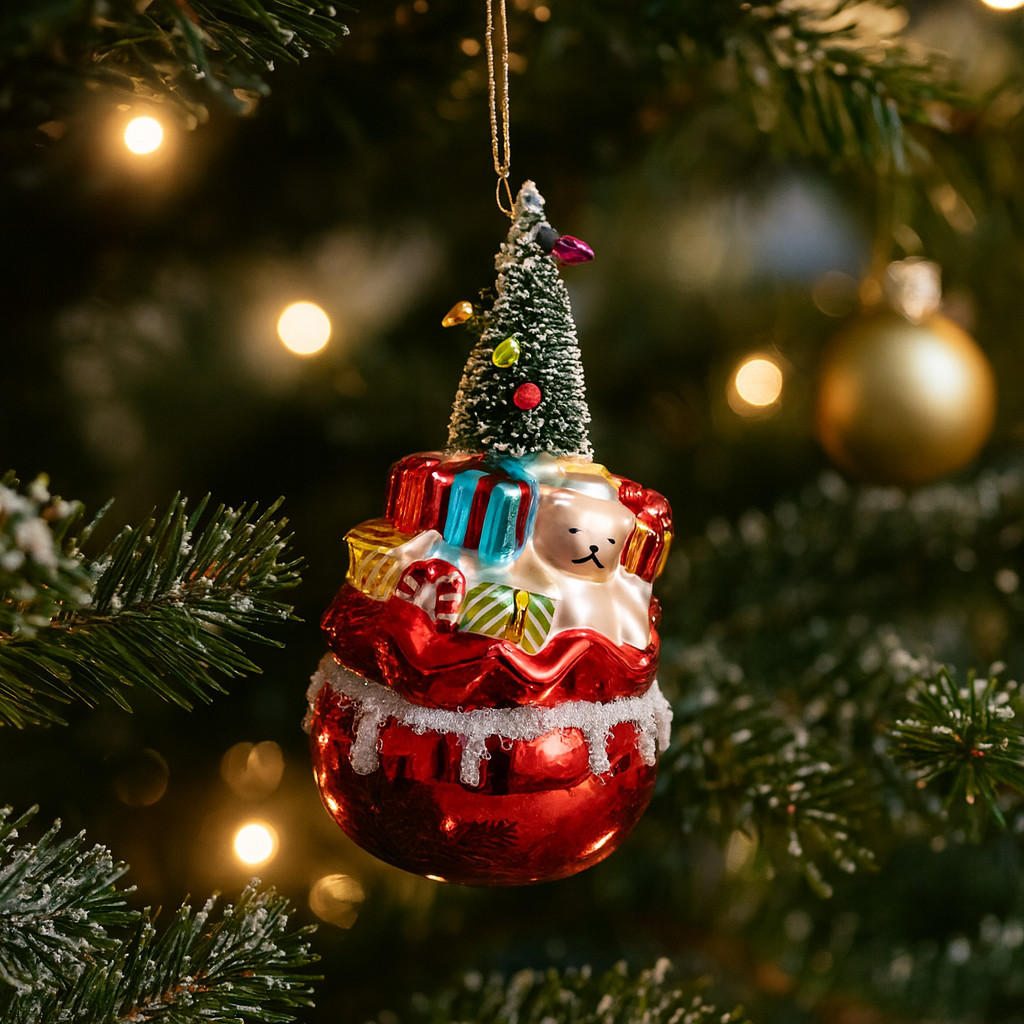 GLASKUGEL Regalosi, Rot, 16x7 cm, Dekorative Weihnachtsdeko - Rot, Glas (7/16/7cm) - home&you