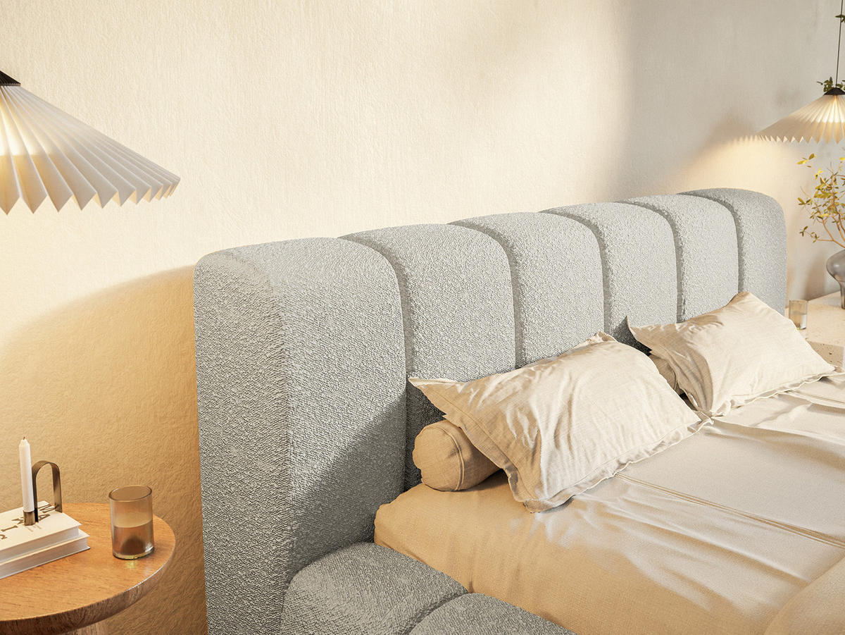 POLSTERBETT Goa 140x200 cm, Grau - Grau, Textil (140/200cm) - Fedve