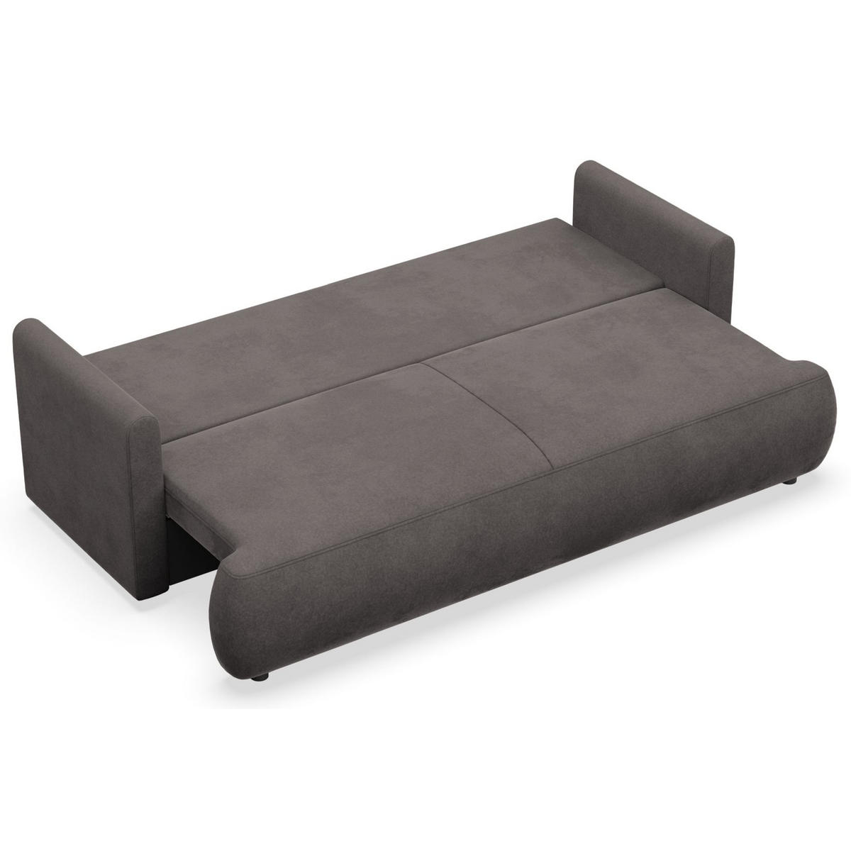 3-SITZER SOFA Ovo Mini Dunkelgrau Velours Easy-Clean - Dunkelgrau/Schwarz, Kunststoff/Textil (226/90/97cm) - Selsey
