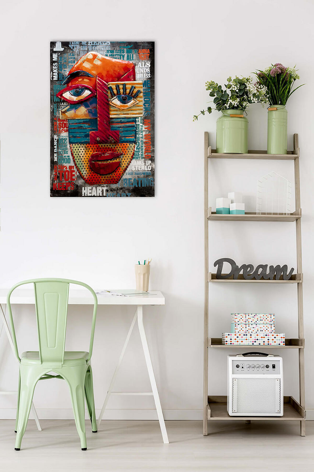 METALLBILD Bunt 60/90 cm - Multicolor, Metall (4.7/90cm) - KUNSTLOFT