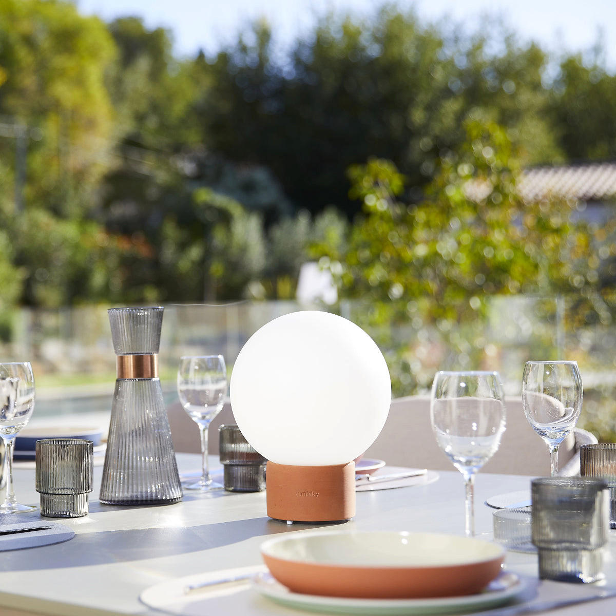 TOUCH-TISCHLAMPE TERRA goldange - Orange, Stein (20/20/25cm) - Lumisky