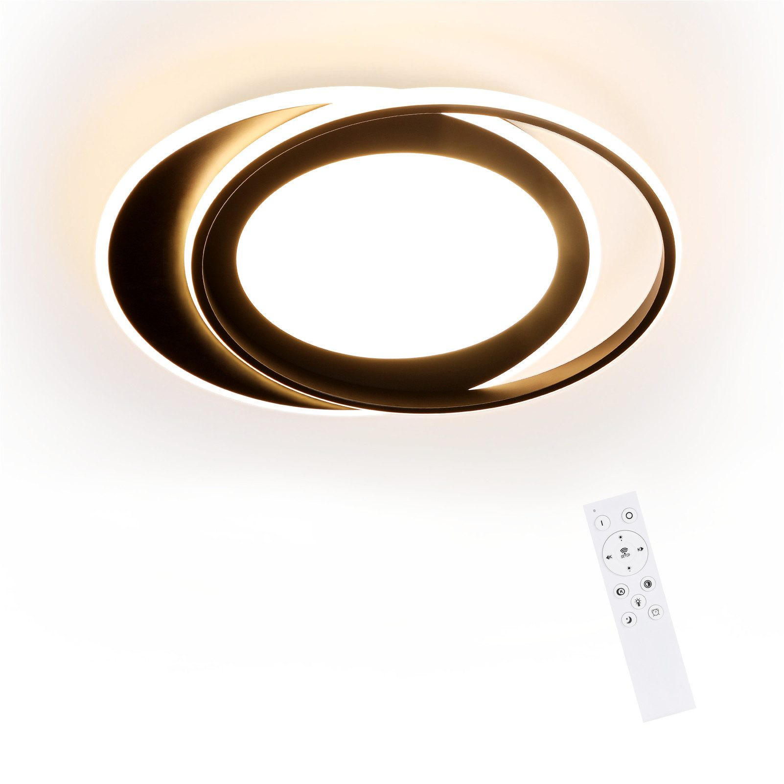 LED-DECKENLEUCHTE Sonnensystem 48.5/47.5/7 cm - Schwarz, Metall (48.5/7/47.5cm) - ZMH