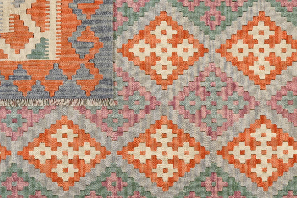 KELIM-TEPPICH handgewebt Gashgai Grau 256/182 cm Schurwolle - Grau, Textil (182/256cm) - Looma