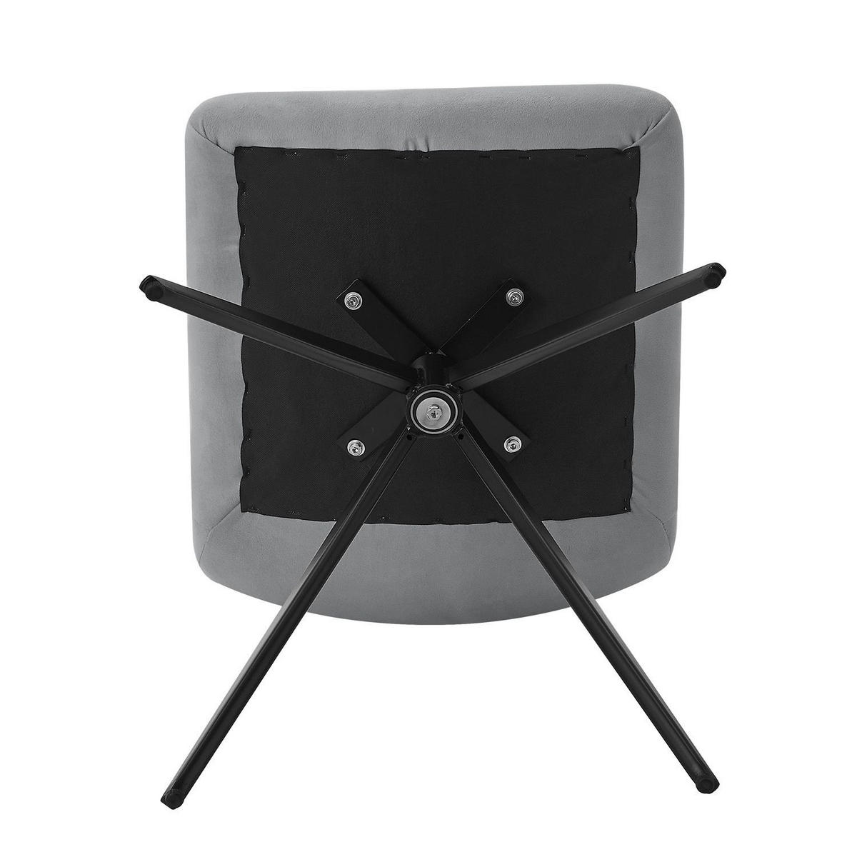 DREHSTUHL Dallas samt hellgrau (2er-Set) - Hellgrau, Textil (45/84/45cm) - Juskys
