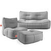GARTENLOUNGE-SET LOVIA, Möbel-Set, Schwarz/Weiß - Schwarz, Textil - KONSIMO®