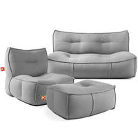 GARTENLOUNGE-SET LOVIA, Möbel-Set, Schwarz/Weiß - Schwarz, Textil - KONSIMO®