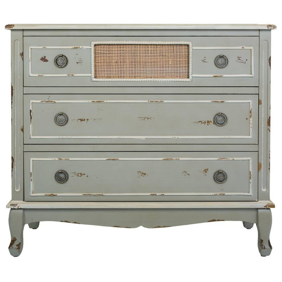 KOMMODE aus Holz, grün, 90x38x80cm - Grau, Holzwerkstoff (90/80/38cm) - Wanderlust