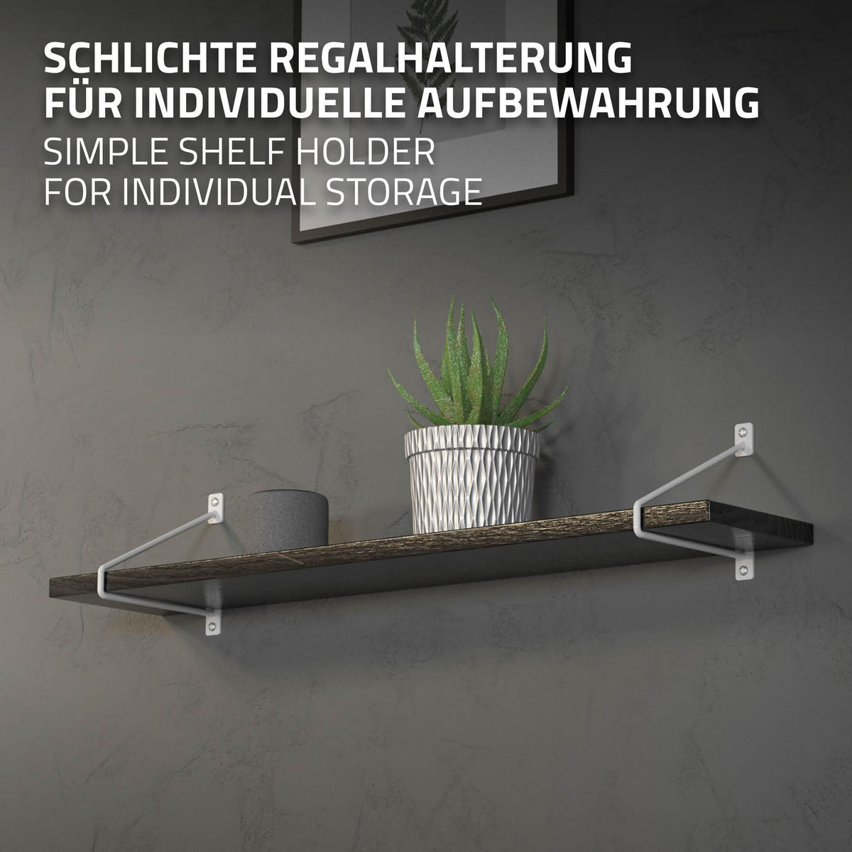 REGALHALTERUNG - Weiß, Metall (22/2.3/18cm) - ML-DESIGN