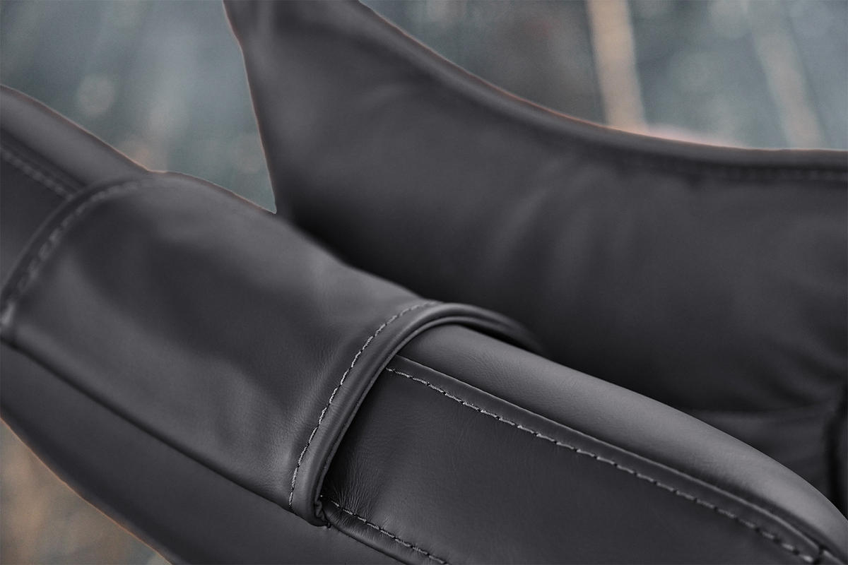 RELAXLIEGE CAVAL Schwarz Leder - Silberfarben/Schwarz, Leder/Metall (79/95/157cm) - KAWOLA