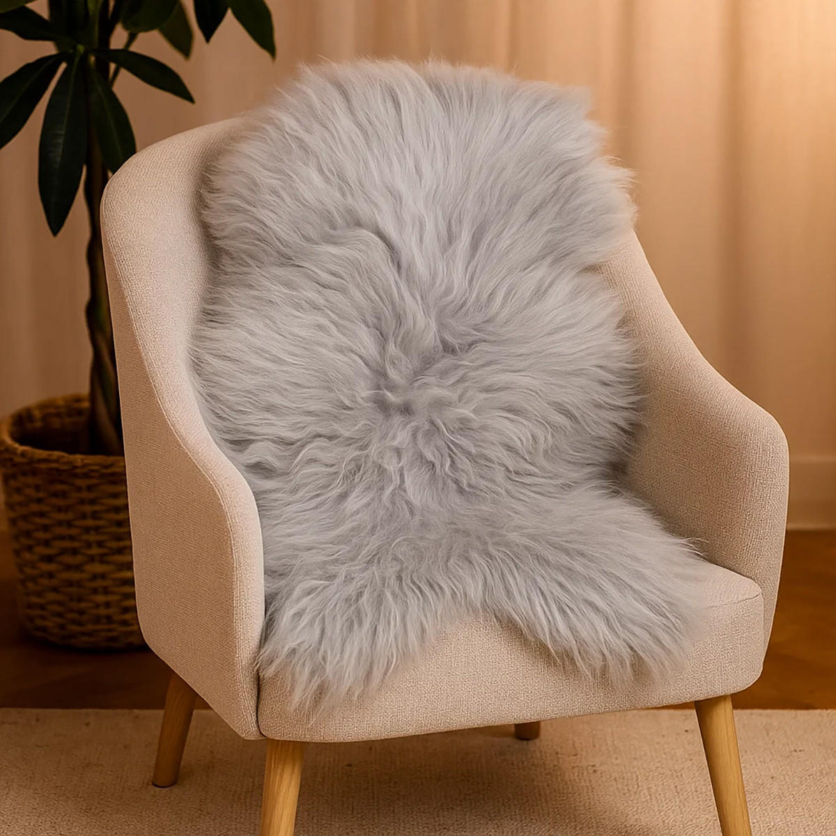 FELL Islandschaffell grau ca. 100 cm - Schwarz/Weiß, Fell (60/100cm) - Provellus