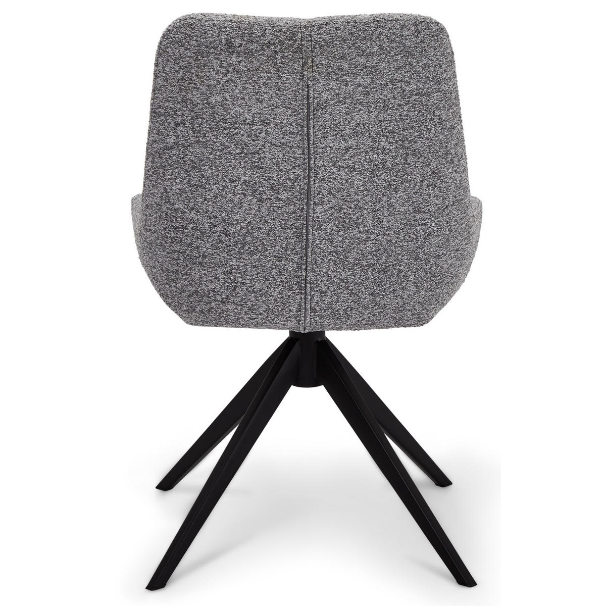 STUHL-SET 2 Stück in Teddystoff - Schwarz/Grau, Textil/Metall (56/64cm) - Furnhouse