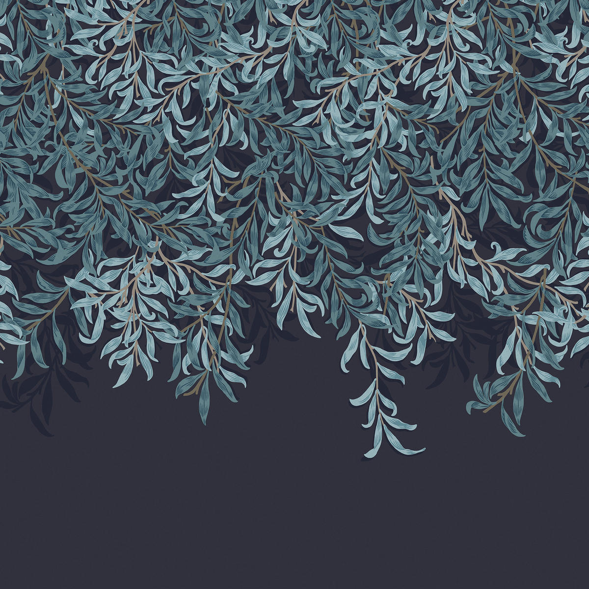 FOTOTAPETE - Willow Bough Navy - Blau, Papier/Kunststoff (250/400cm) - Graham & Brown
