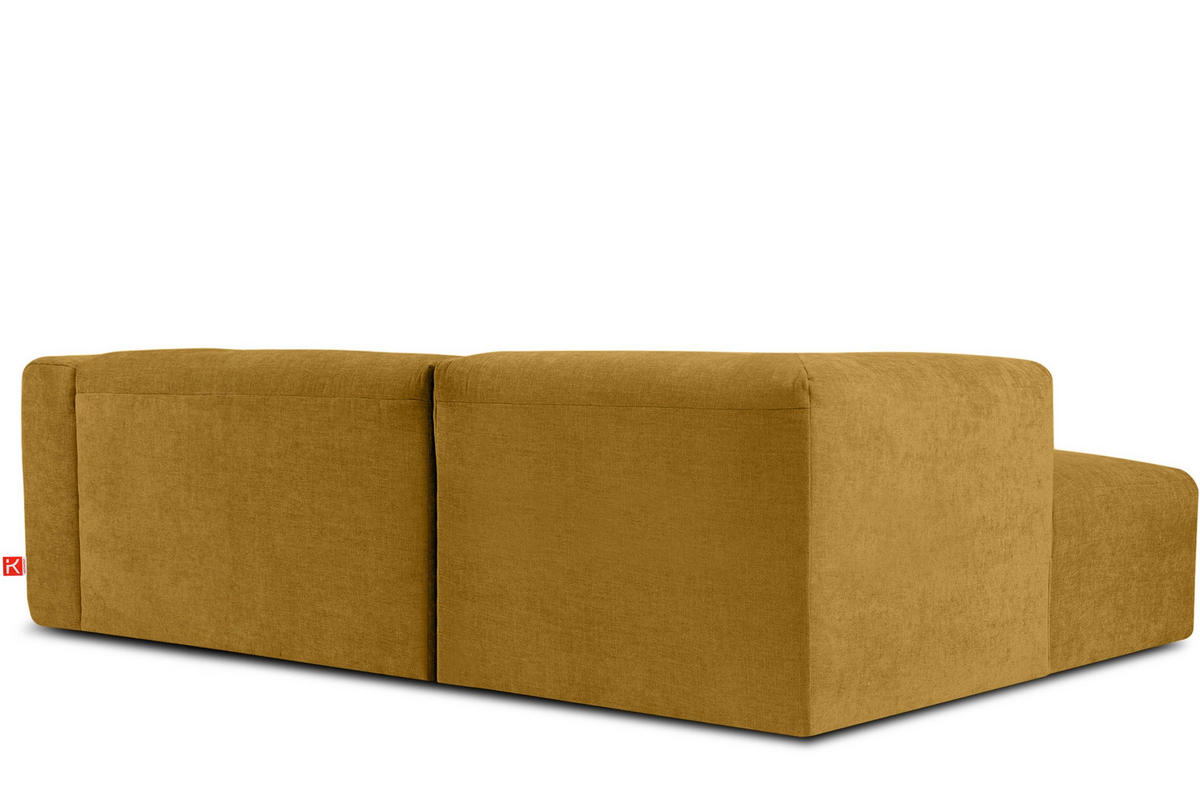 ECKMODULSOFA-RECHTS BUFFO 3/4 Sitzer mit extrem weicher Sitzfläche, Gewebestoff, Honig - Gelb, Textil (237/180cm) - KONSIMO®