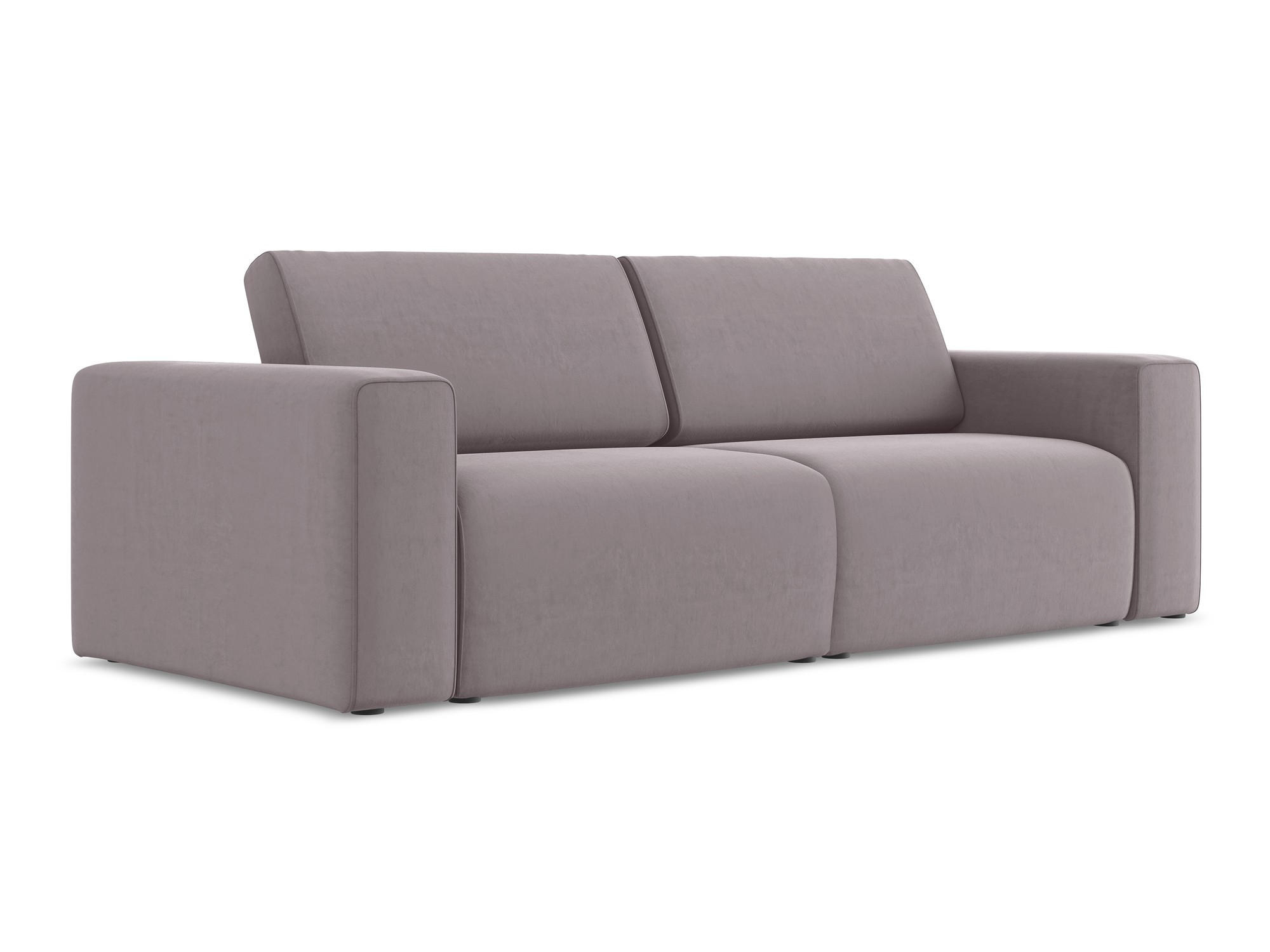 3-SITZER SOFA Samt Stoff Violett - Lila/Flieder, Kunststoff/Textil (224/80/103cm) - Makamii