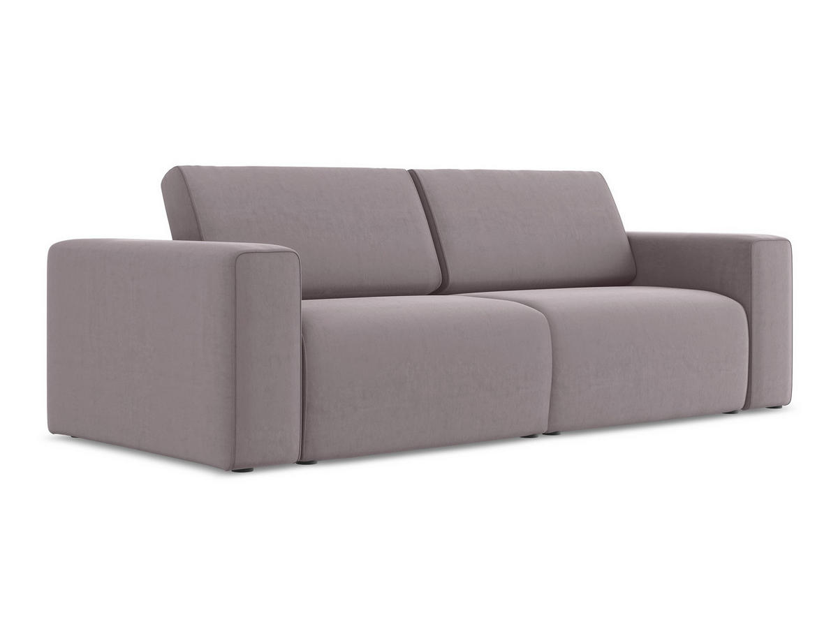 3-SITZER SOFA Samt Stoff Violett - Lila/Flieder, Kunststoff/Textil (224/80/103cm) - Makamii
