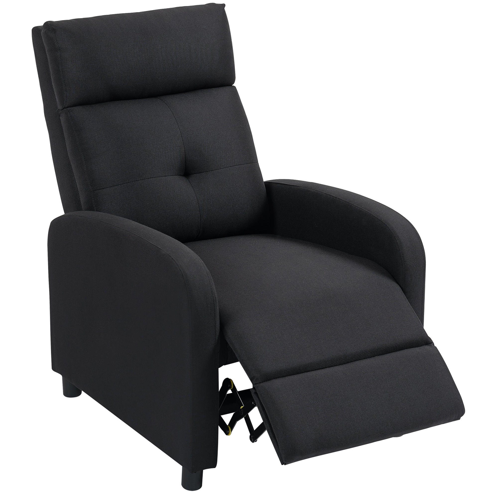 RELAXSESSEL,LIEGEFUNKTION ausfahrbares Fußteil Taschenfederkern,schwarz - Schwarz, Leder (67/98/87cm) - Vallsero