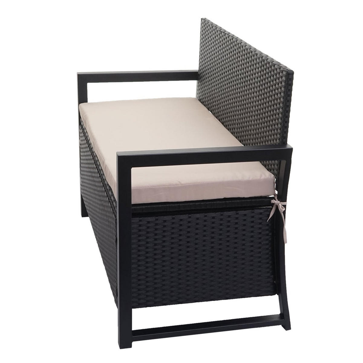 SITZBANK 2er 87x117x57cm Anthrazit/Beige - Anthrazit, Metall (117/87/57cm) - PROREGAL