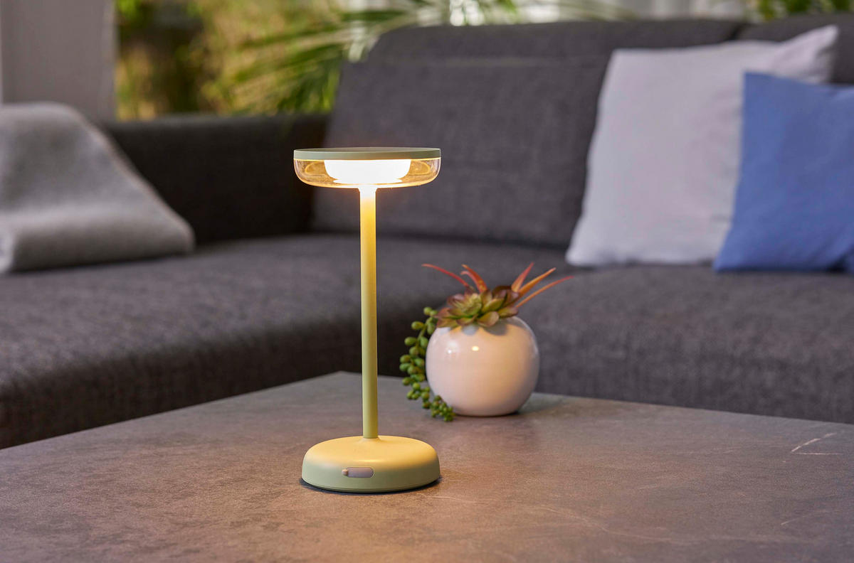 LED-SOLAR-TISCHLEUCHTE - stufenlos dimmbar mit warmweißem Licht für Innen- und Außenbereich, wetterbeständig, grün - Grün, Kunststoff (11/25.1/11cm) - Northpoint