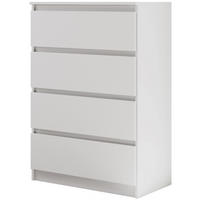 KOMMODE Lemon 70 cm mit vier Schubladen weiß matt - Weiß, Holzwerkstoff (70/102/39cm) - Beautysofa