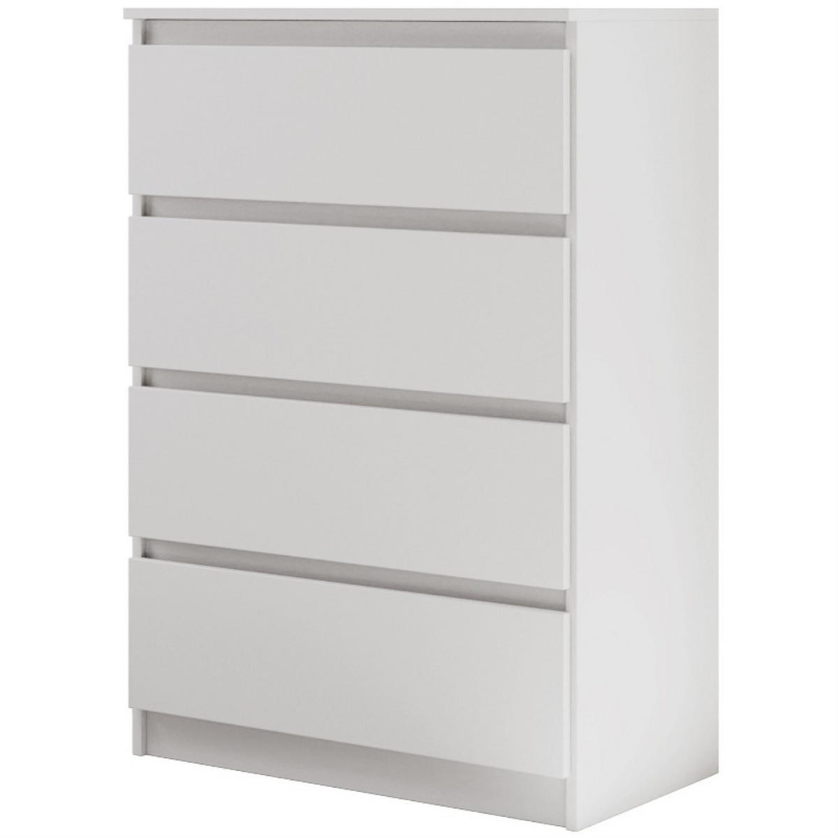 KOMMODE Lemon 70 cm mit vier Schubladen weiß matt - Weiß, Holzwerkstoff (70/102/39cm) - Beautysofa