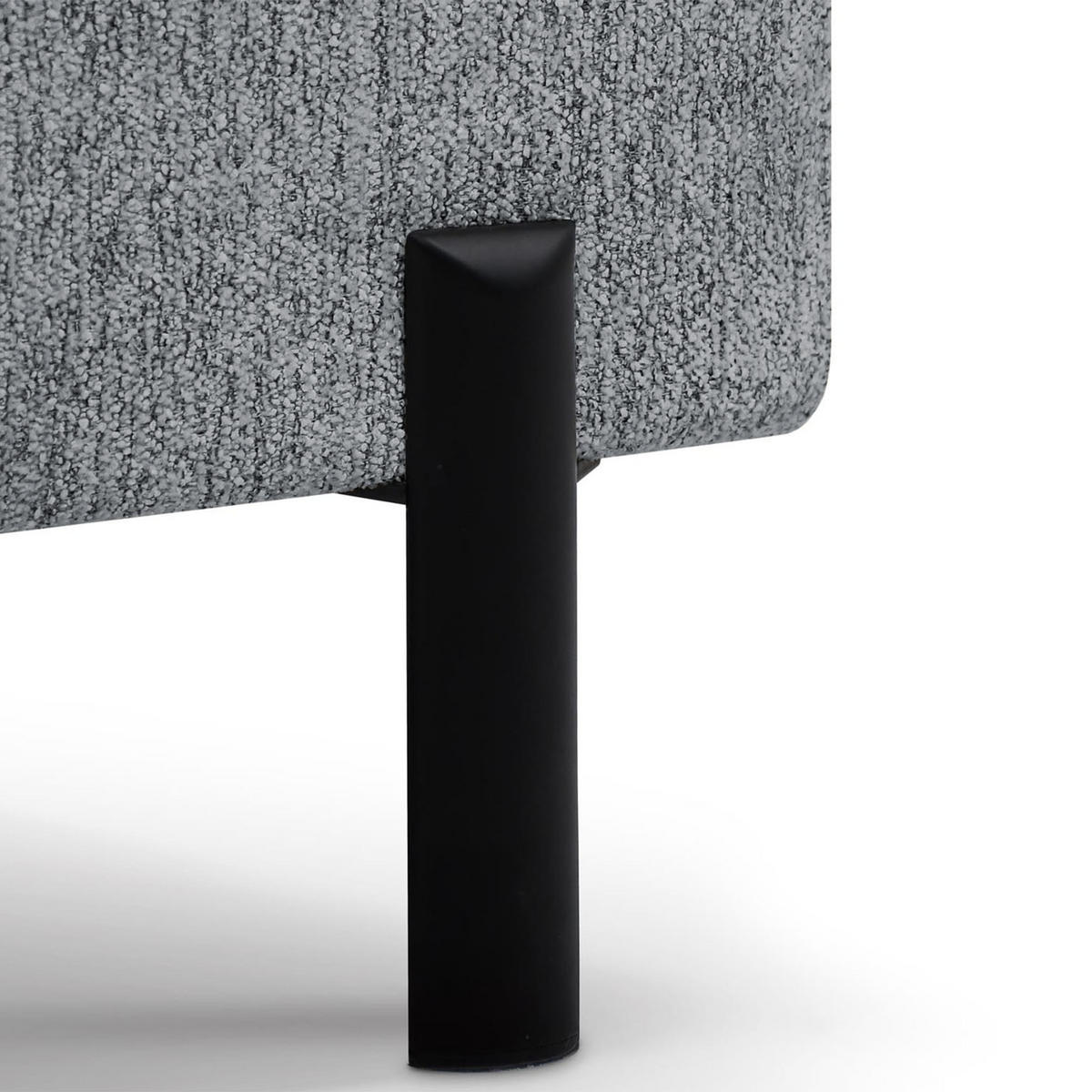 ECKSCHLAFSOFA Sora Mini mit verstellbaren Kopfstützen und Schlaffunktion, Chenille-Stoff, Grau, Rechts - Schwarz/Grau, Textil (190/285cm) - Beautysofa