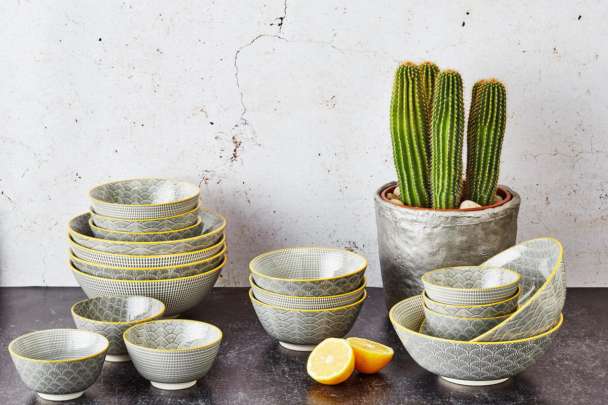 SCHALEN Pattern Ø12cm - 6er-Set - Eclipse - Grau, Keramik (12cm) - Björn