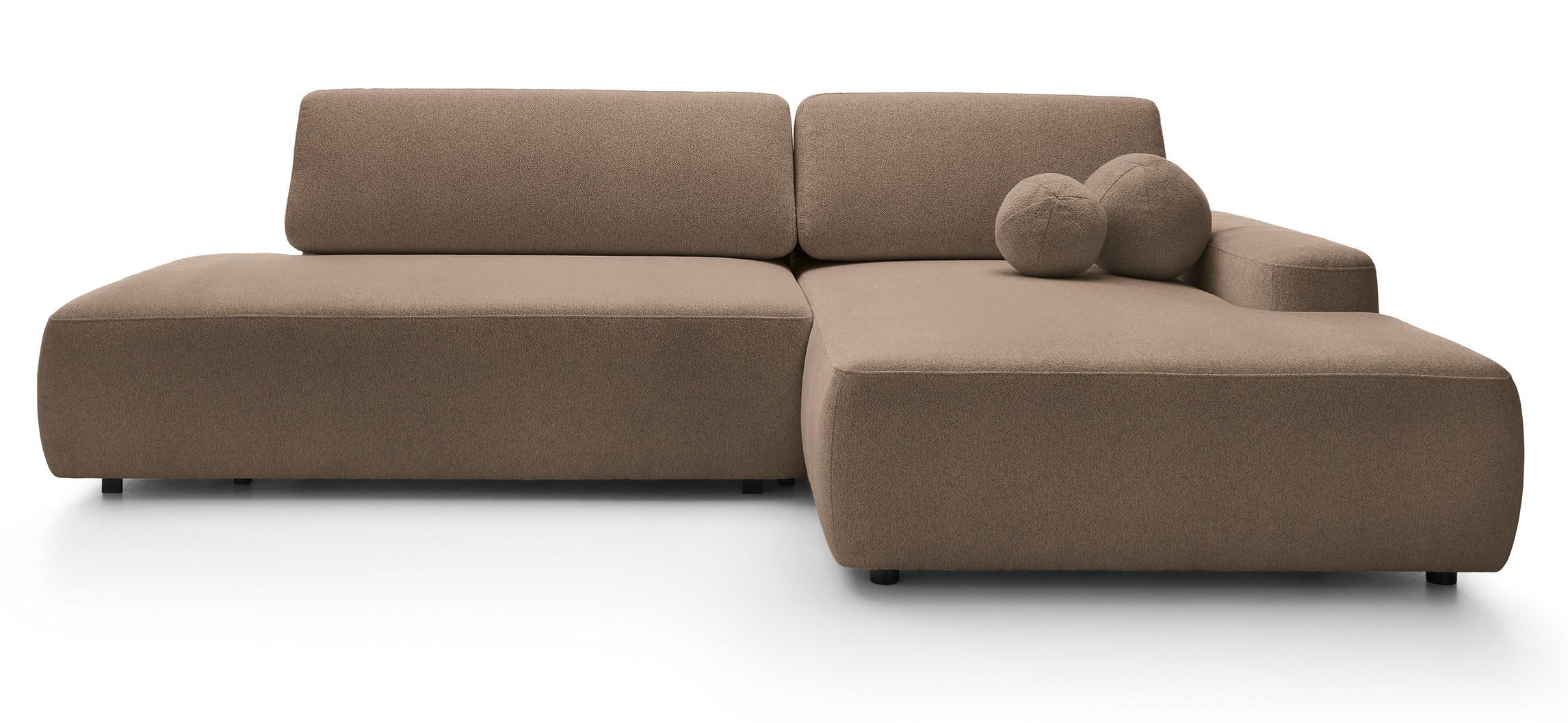 ECKSOFA 275 cm mit Schlaffunktion Orea O, Rechts, Dunkelbraun - Dunkelbraun, Holz (164/276cm) - Emporius