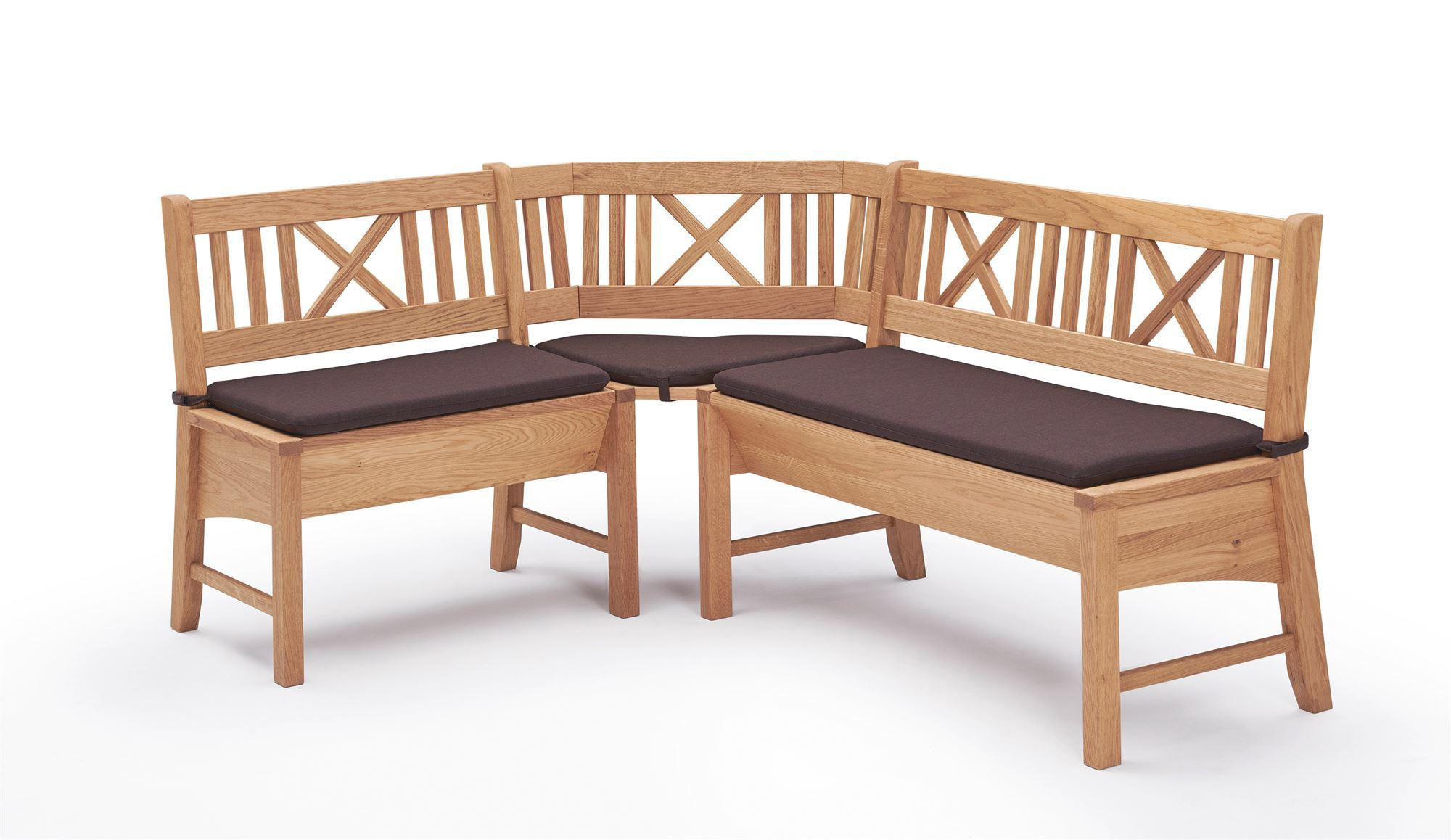 ECKBANK Deborah 177 x 224 x 87 Massivholz Buche lackiert/Dunkelbraun - Buchefarben/Braun, Holz (177/224cm) - 58aufmkessel