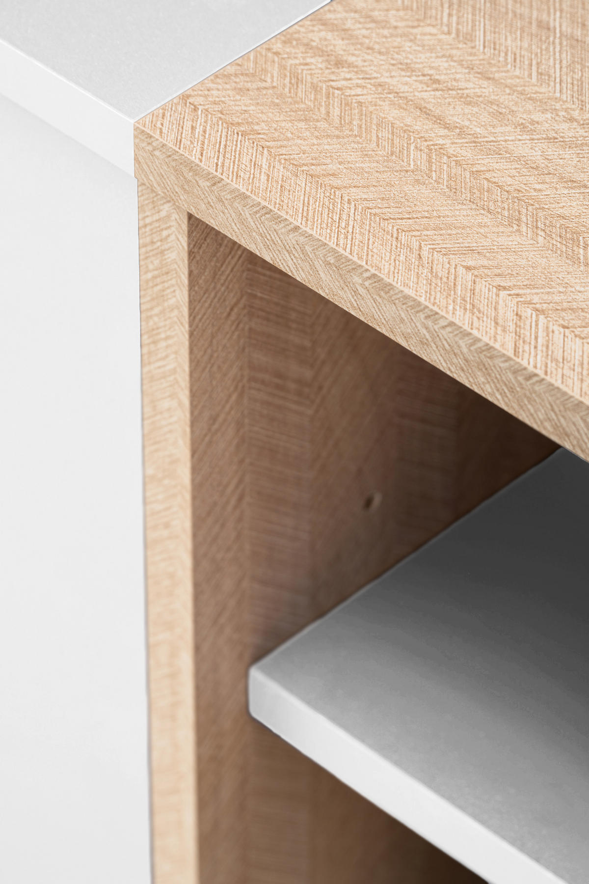 HIGHBOARD FONDI, Weiß, Skandinavische Tanne - Hellbraun/Weiß, Glas/Holzwerkstoff (46/173/35cm) - Komodee