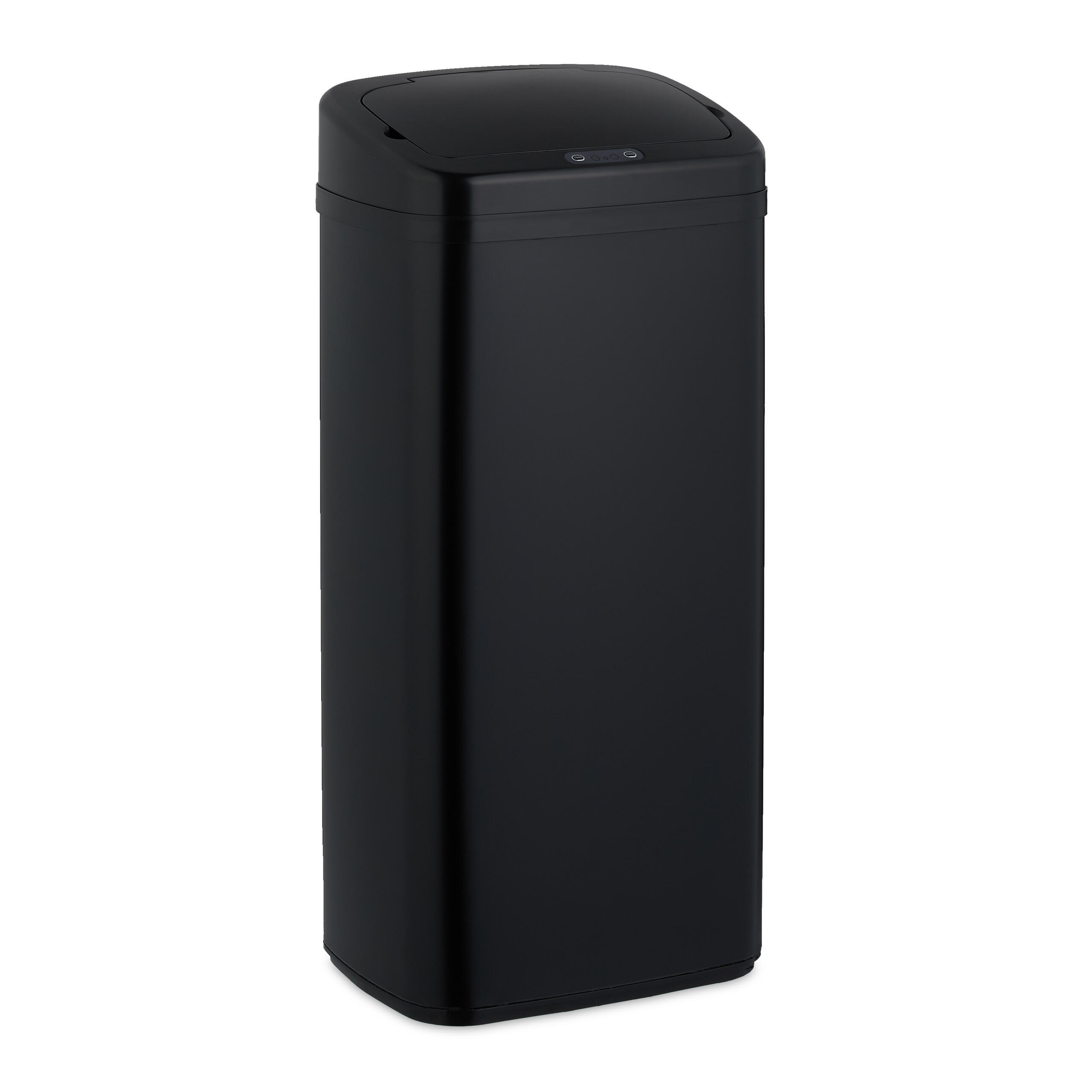 SENSOR-MÜLLEIMER - Schwarz, Kunststoff/Metall (33/70/25cm) - Relaxdays