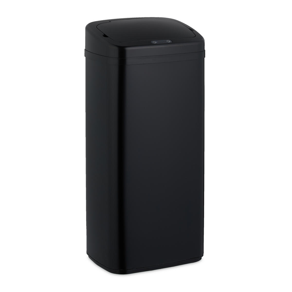 SENSOR-MÜLLEIMER - Schwarz, Kunststoff/Metall (33/70/25cm) - Relaxdays