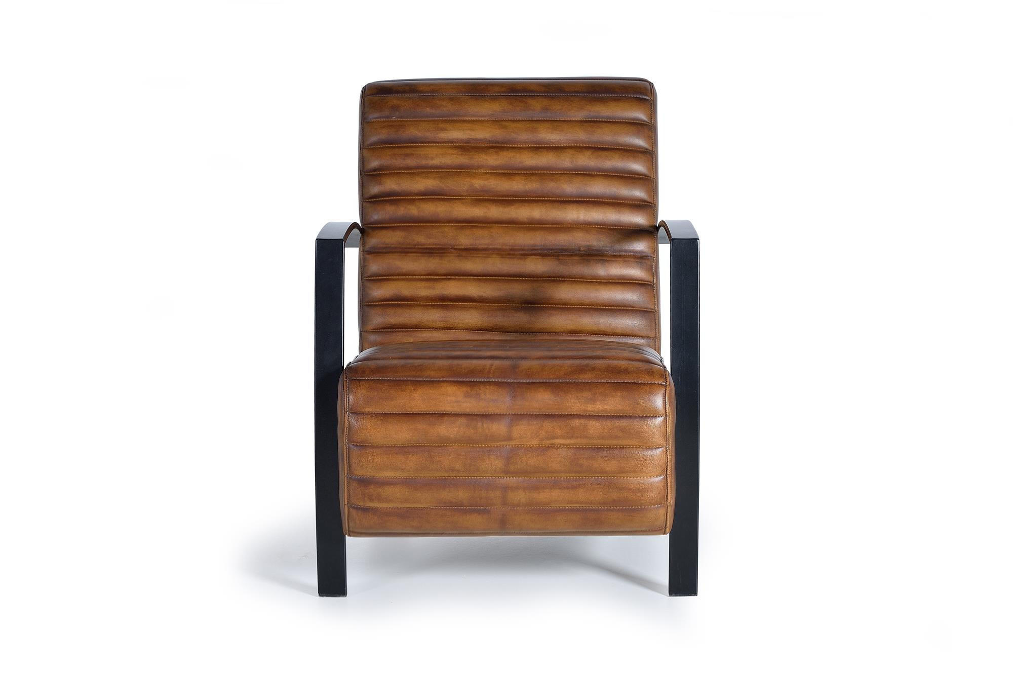 SESSEL aus Leder und Holz - Braun, Fell (75/82/82cm) - Giner y Colomer