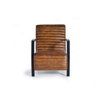 SESSEL aus Leder und Holz - Braun, Fell (75/82/82cm) - Giner y Colomer