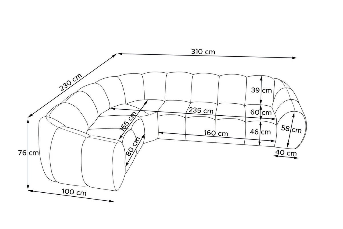 ECKSOFA LINKS FLAVA, Dunkelgrün - Dunkelgrün, Holz/Holzwerkstoff (310/230cm) - KONSIMO®