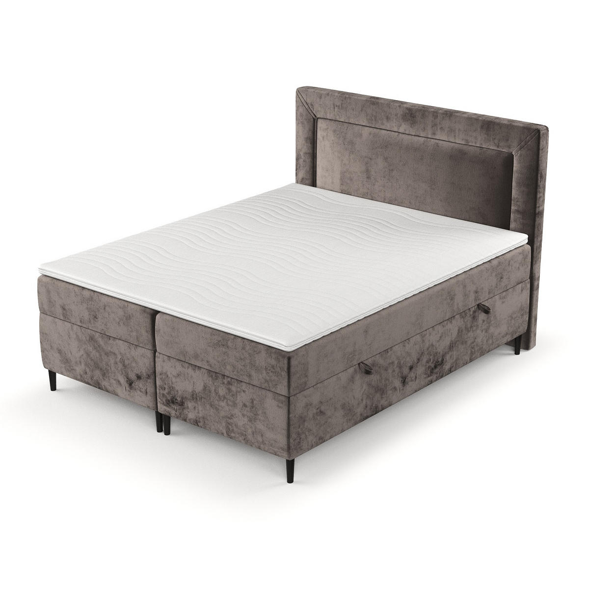 BOXBETT Noble Braun 160/200 cm - Schwarz/Braun, Holz/Holzwerkstoff (160/200cm) - Maison de Reve
