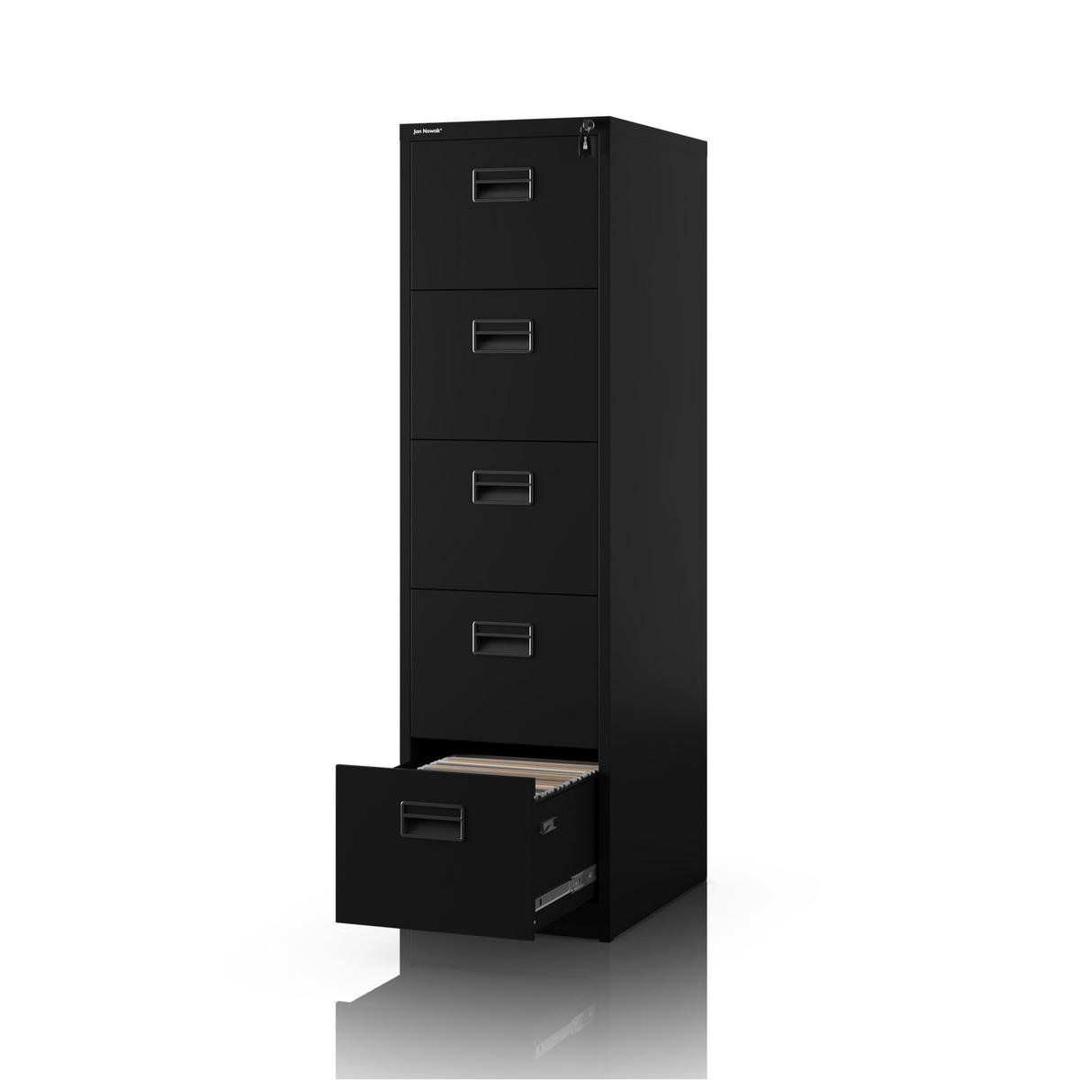 AKTENSCHRANK aus Metall SARA V5 460 x 1625,5 x 600 mm - Schwarz, Metall (46/163/60cm) - Jan Nowak