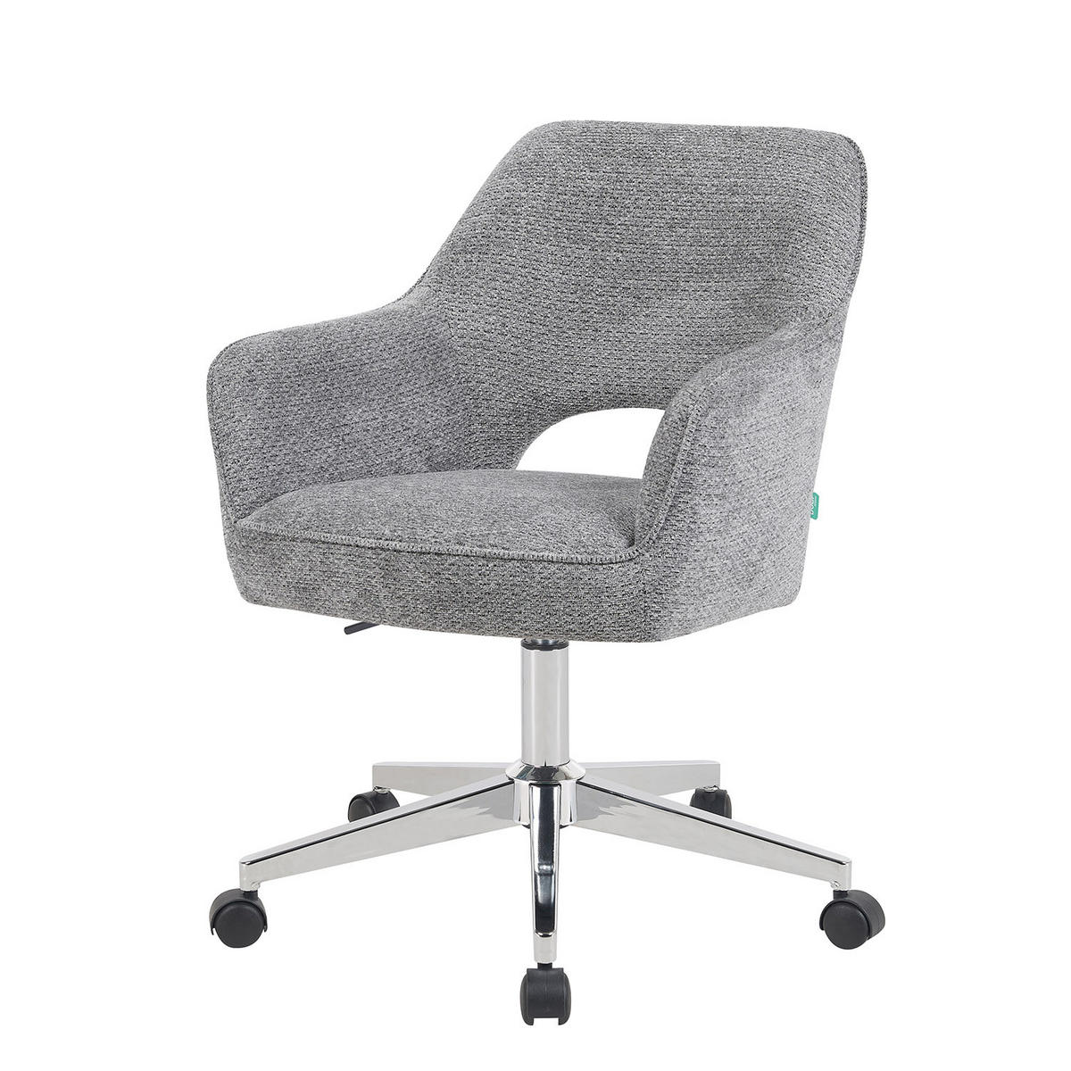 BÜROSTUHL Mika-Faro 2er-Set - Chromfarben/Dunkelgrau, Textil/Metall (60/84/65cm) - DUBI Möbel