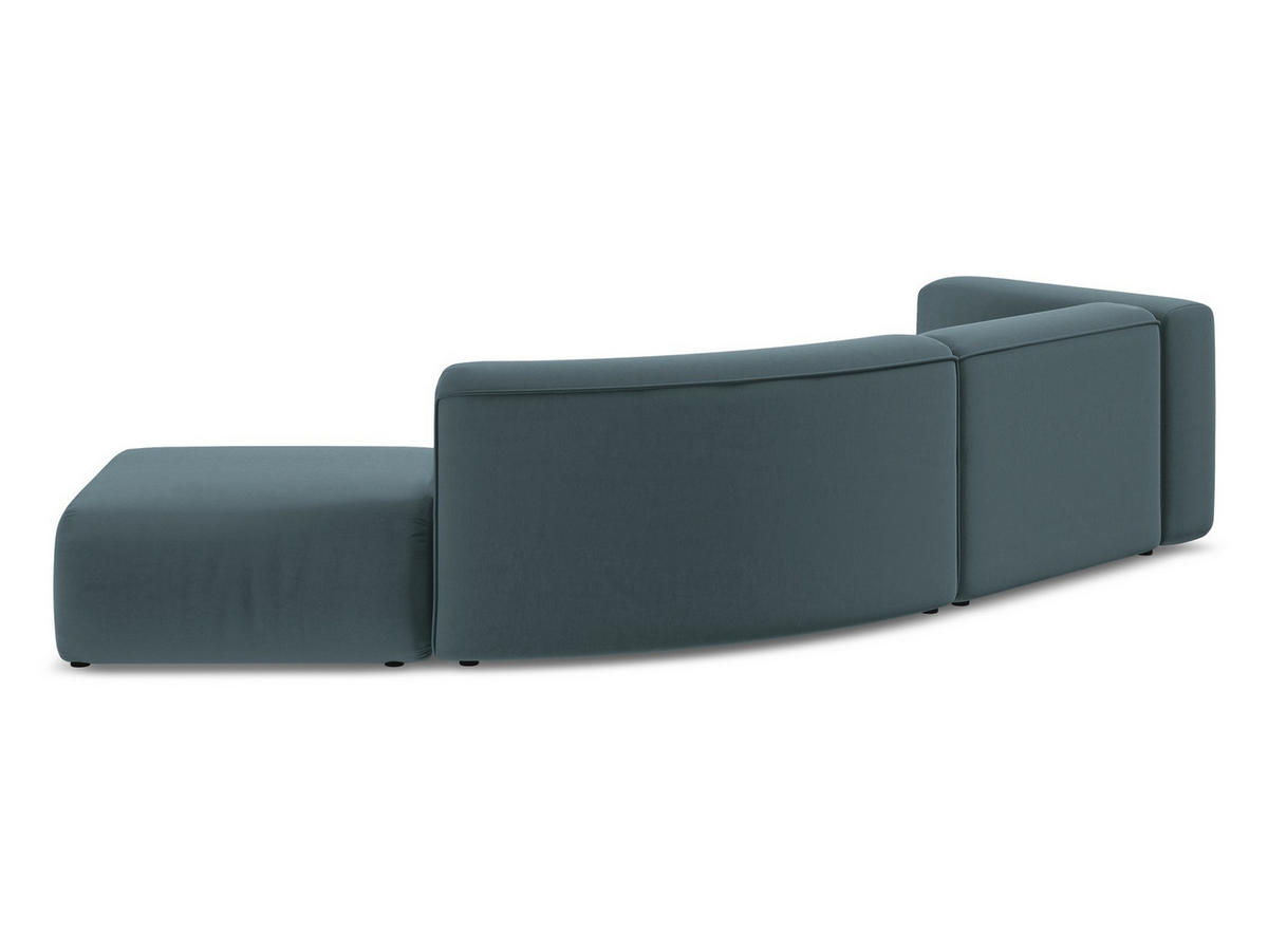 4-SITZER-SOFA Samt Stoff Blau - Blau/Petrol, Kunststoff/Textil (335/70/166cm) - Makamii