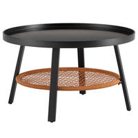 COUCHTISCH - Holzwerkstoff / Kunststoff / Metall - Schwarz, Holzwerkstoff/Metall (80/80/45cm) - home24