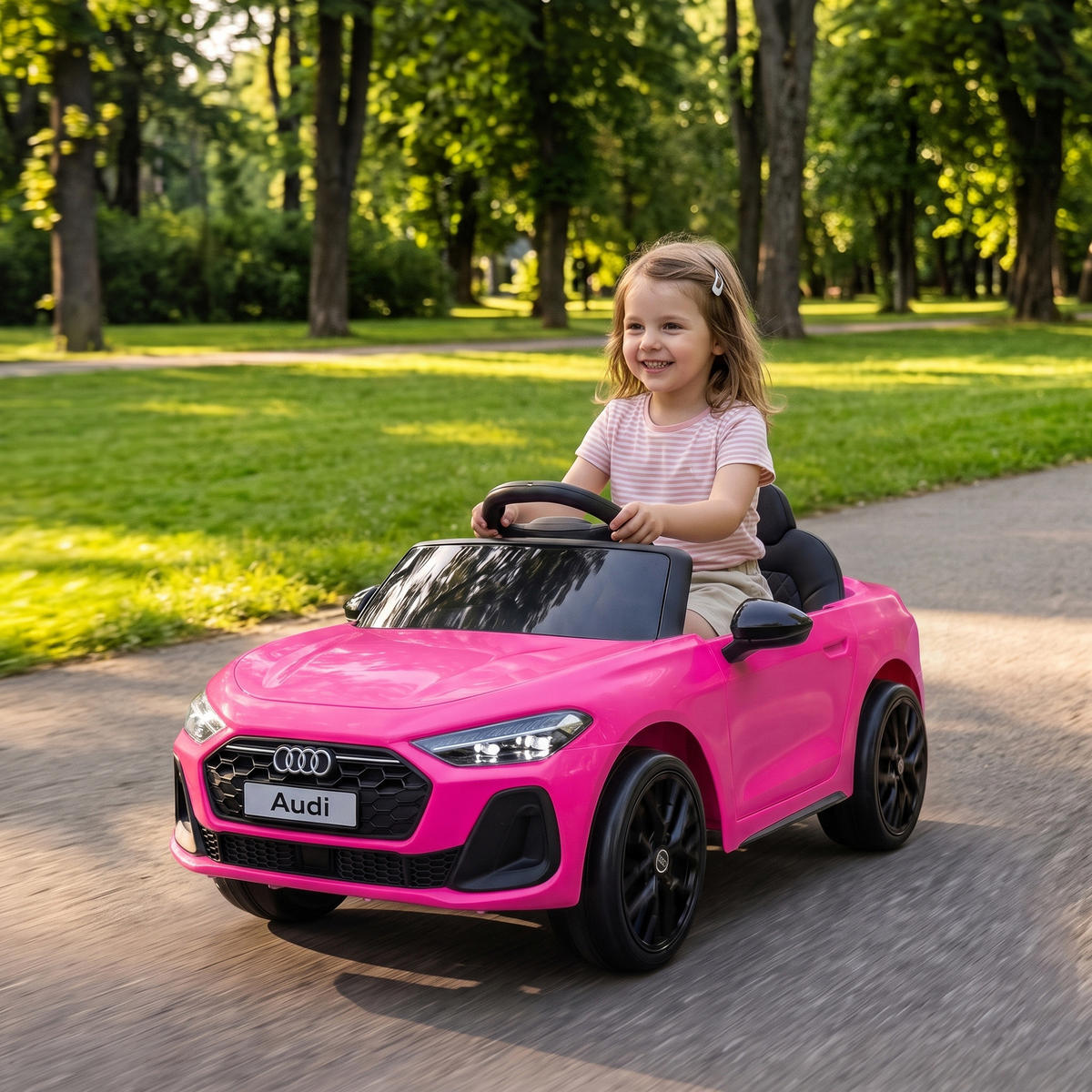 KINDER-ELEKTROAUTO Kunststoff Rosa - Rosa, Kunststoff (101/55/43cm) - AIYAPLAY