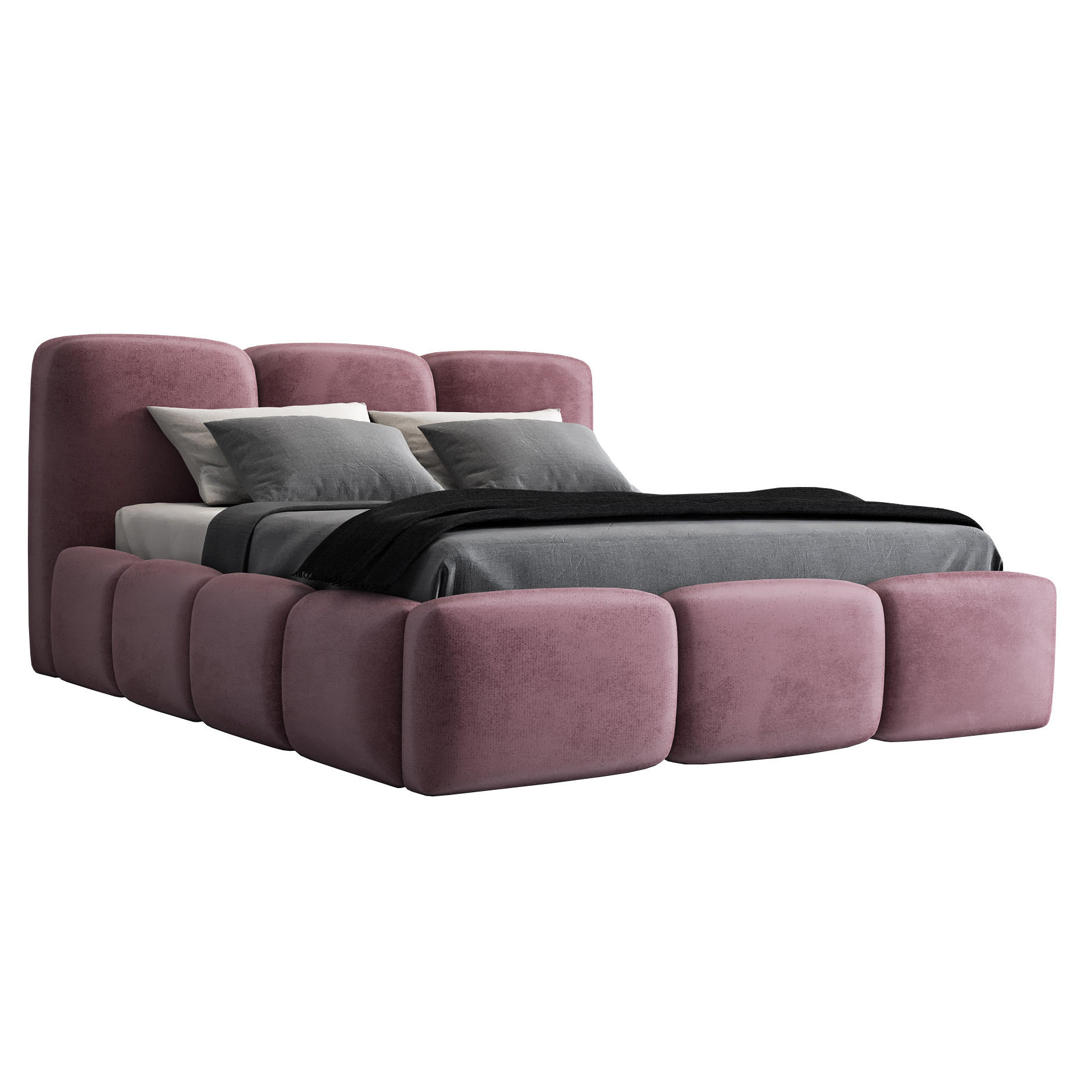 POLSTERBETT STAR 180x200 Rosa - Rosa, Textil (180/200cm) - A&J MöbelLand