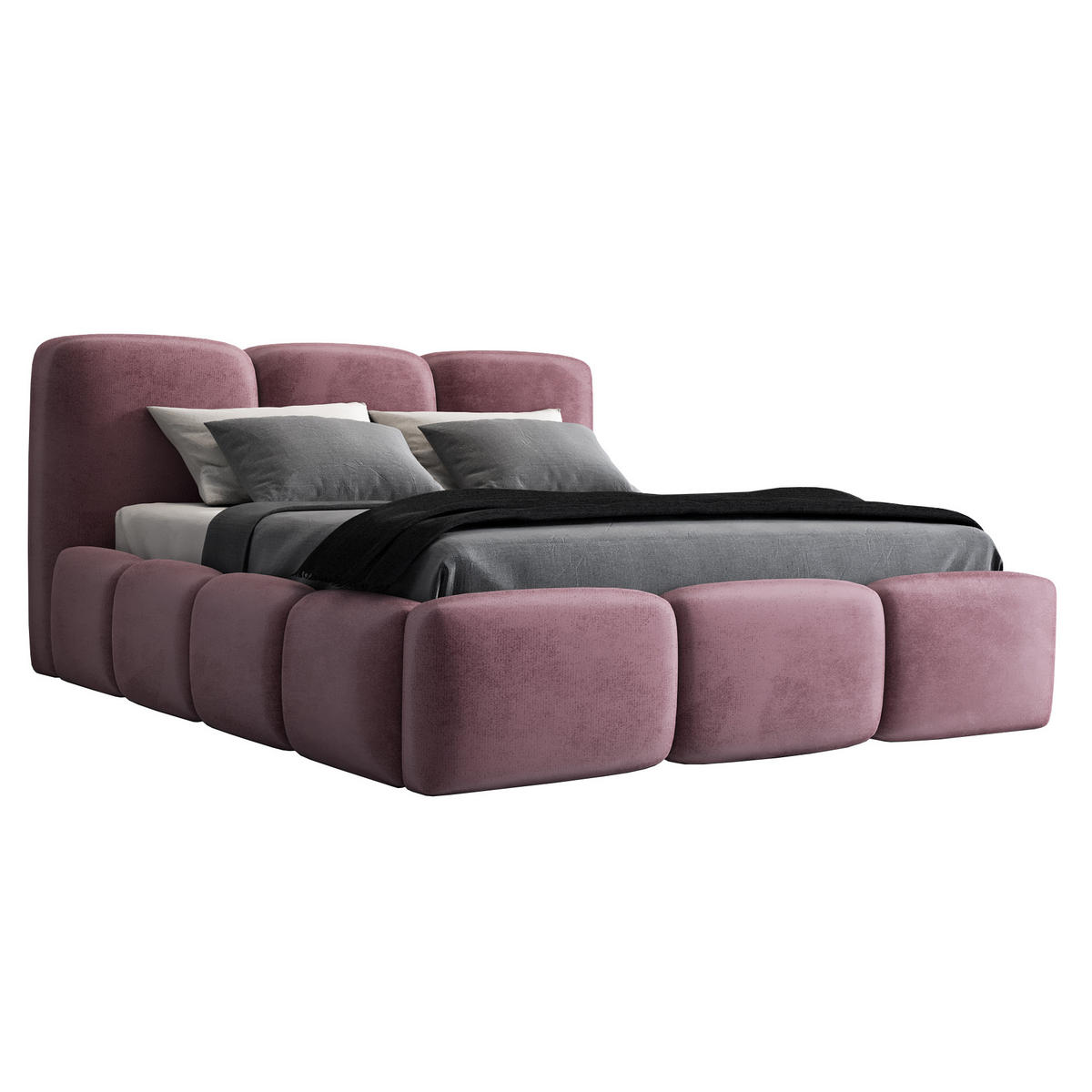 POLSTERBETT STAR 120x200 Rosa - Rosa, Textil (120/200cm) - A&J MöbelLand