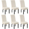 ESSZIMMERSTUHL 6er Set 44 x 63 x 106 cm creme - Creme, Textil (44/106/45cm) - tectake