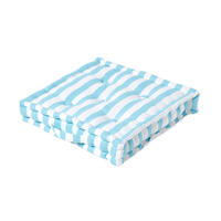 SITZKISSEN blau-weiß gestreift 40/40/8 cm - Blau, Textil (40/40/8cm) - Homescapes