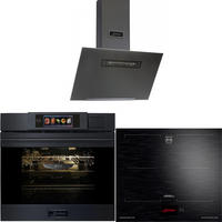 BACKOFEN-SET Multifunktions-Dampfbackofen mit Dampfreinigung 60 cm EH 6341 + Induktionskochfeld KCT 6140 FI + Dunstabzugshaube AT 6402 ECO - Schwarz, Metall (59.4/59.4/57.5cm) - Kaiser Küchengeräte