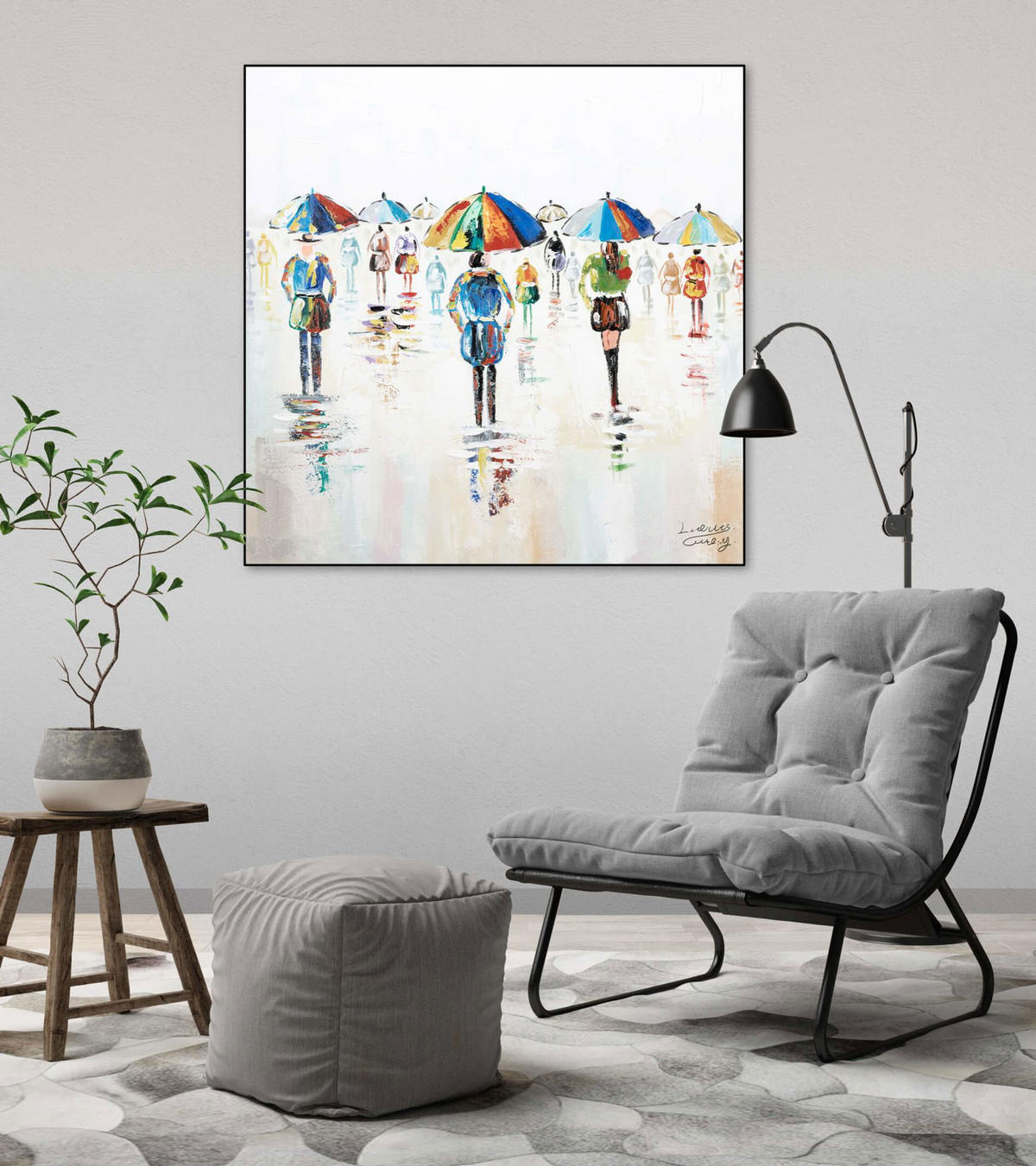 ACRYLBILD HANDGEMALT 80/80 cm - Multicolor, Holz/Textil (80/80cm) - KUNSTLOFT