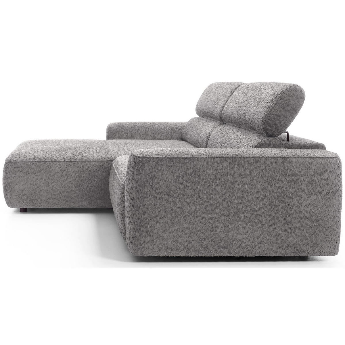 ROHOVÁ pohovka Fando s elektricky výsuvným sedákem, světle šedý ženil, levá - černá/světle šedá, textil/plast (252/182cm) - Selsey