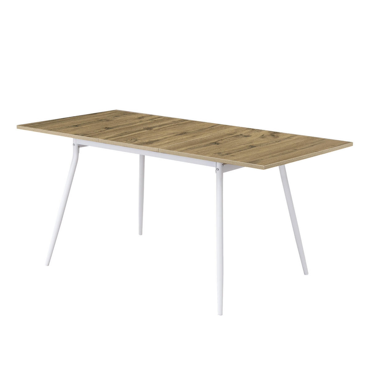 ESSTISCH LIO 120-160/80/76 cm - Weiß/Eiche Artisan, Holzwerkstoff/Metall (120/80/76cm) - B&D Home