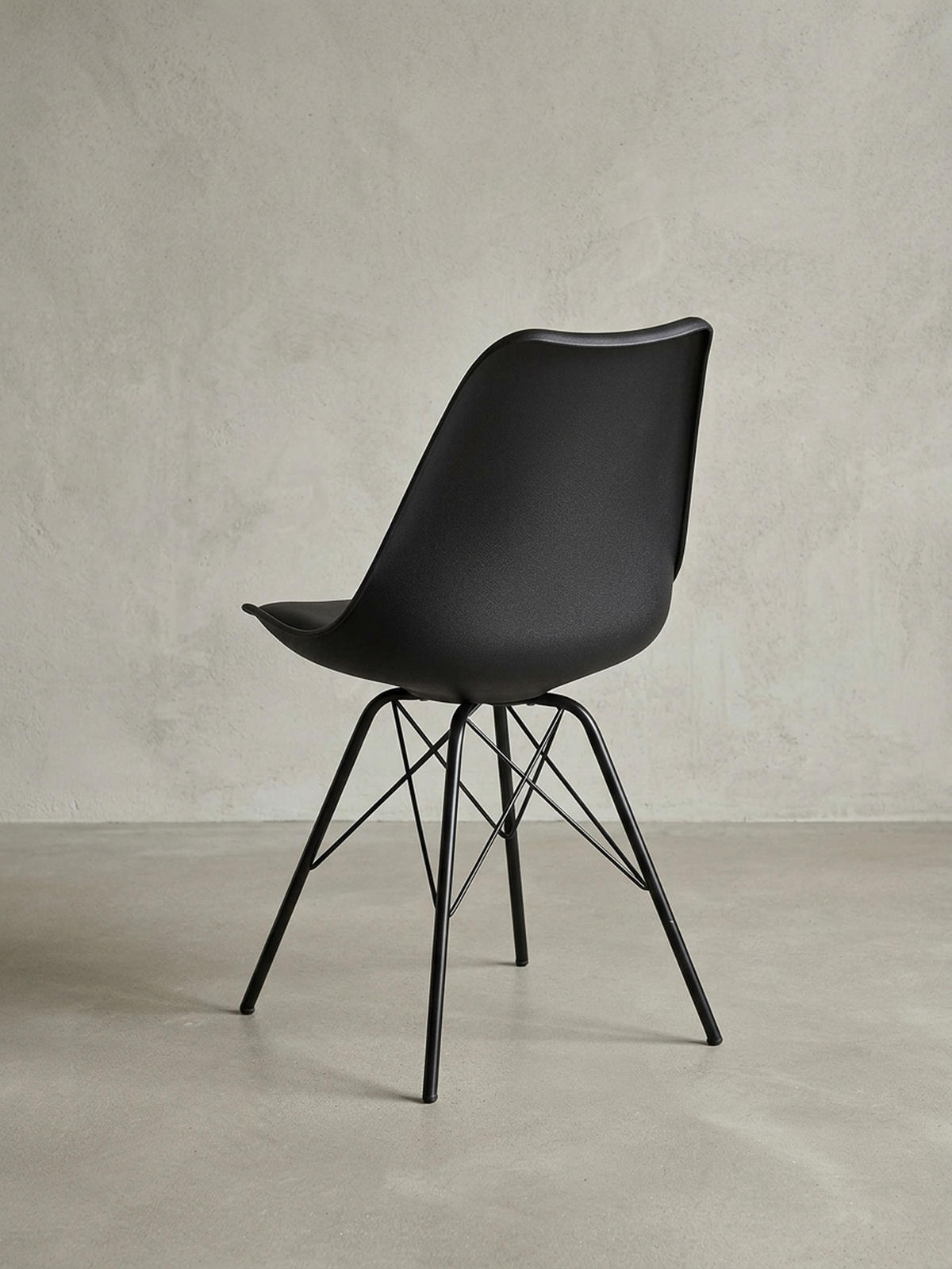 ESSZIMMERSTUHL 2er Set mit Metallgestell Skandinavisch gepolstert, Schwarz 58x48x86 cm - Schwarz, Kunststoff/Textil (58/86/48cm) - KADIMA DESIGN