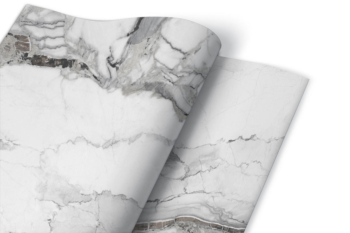 MÖBELAUFKLEBER 100x50 cm Heller Marmor - Weiß, Kunststoff (100/50/50cm) - TULUP